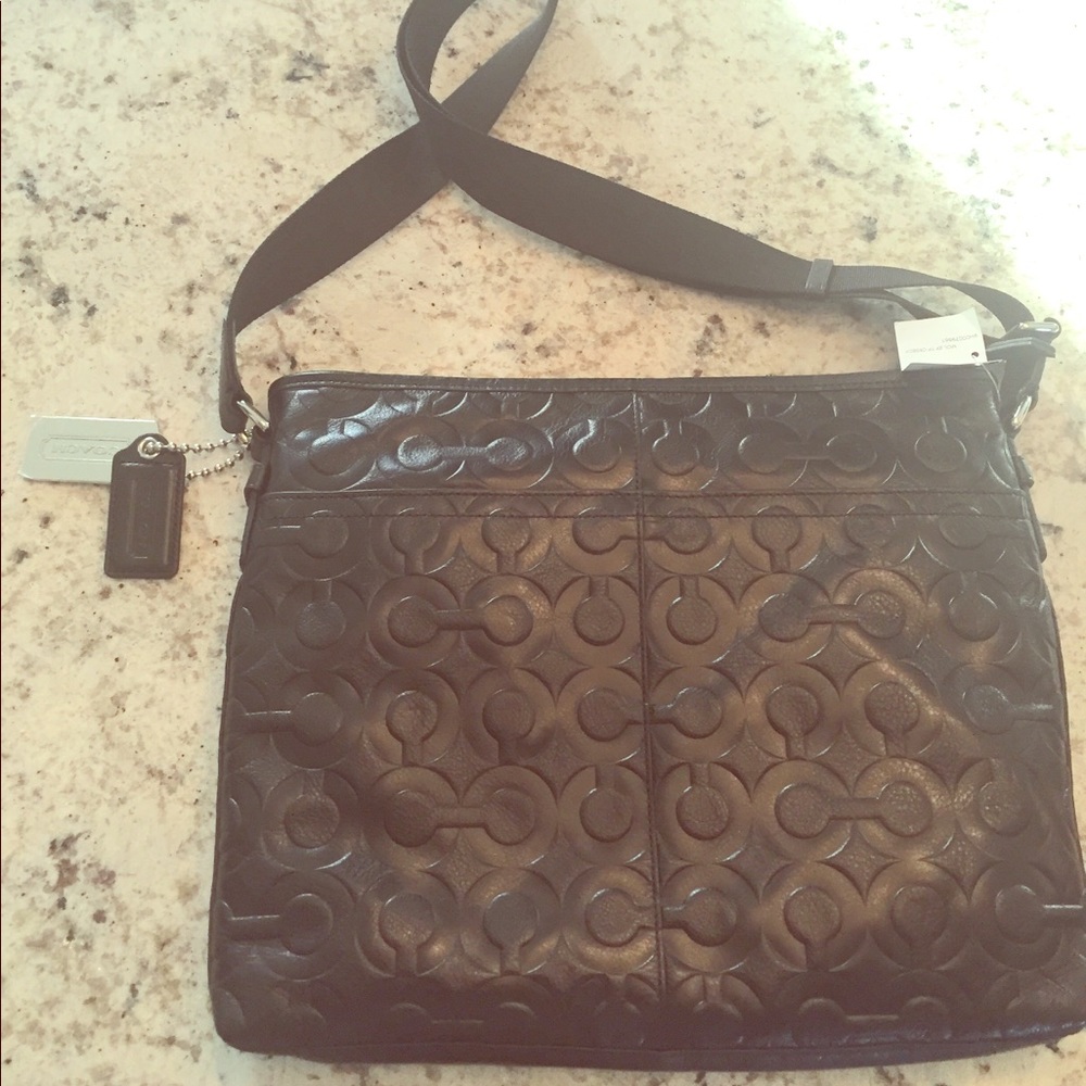 Coach Black Op Art Signature Crossbody Bag